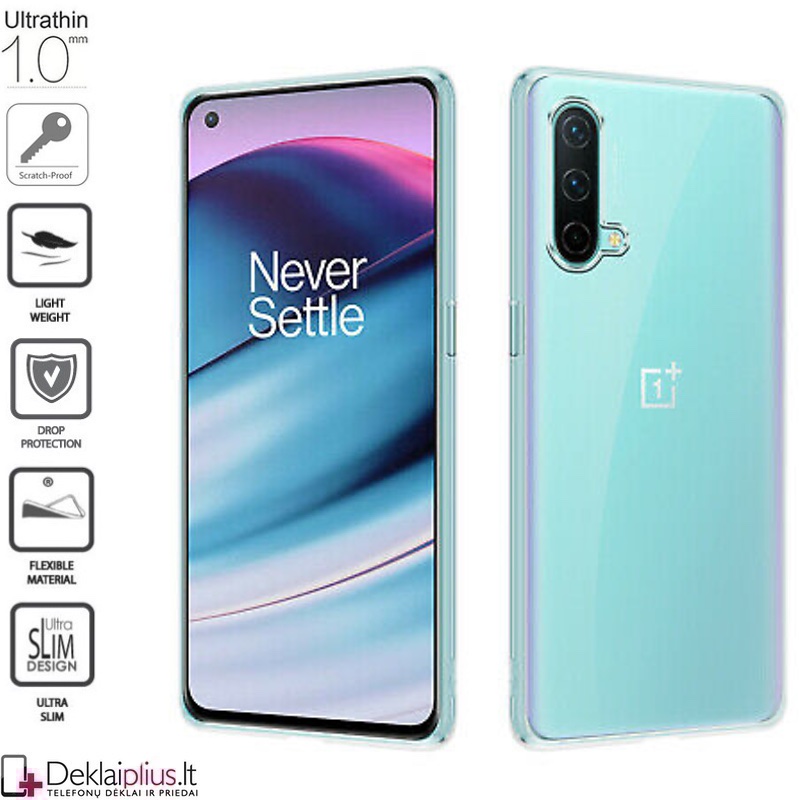 Silikoninis dėklas 1.0 mm storio - permatomas (telefonui Oneplus Nord Ce/Nord Ce 5G) Silikoninis dėklas 1.0 mm storio - permatomas (telefonui Oneplus Nord Ce/Nord Ce 5G)